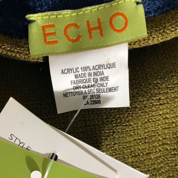 NWT Echo Kerchief Cowl Cape Striped Color Block Knit Sweater Scarf - Picture 12 of 12